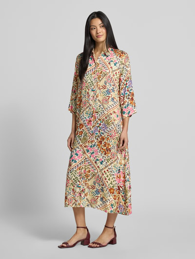 Smith and Soul Hemdblusenkleid aus Viskose im Allover-Look Beige 1