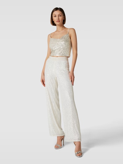 Jake*s Cocktail Cropped Top mit Paillettenbesatz Sand 1