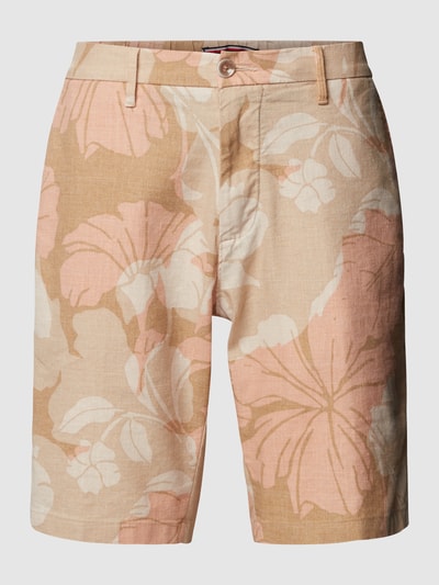 Tommy Hilfiger Relaxed Tapered Fit Bermudas mit floralem Muster Modell 'Harlem' Sand 2