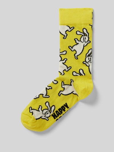 Happy Socks Socken mit Stretch-Anteil Modell 'Bunny' Gelb 1