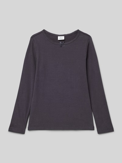 s.Oliver RED LABEL Slim fit shirt met lange mouwen van katoenmix Grafiet - 1