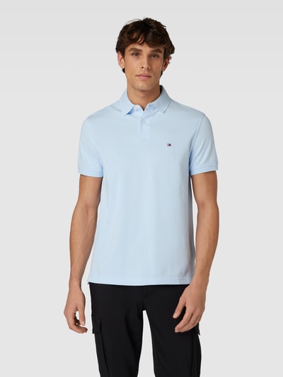 Tommy Hilfiger Poloshirt met labelstitching Lichtblauw - 4