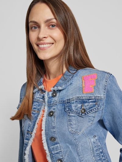 Frieda & Freddies Jeansjack met labelpatch, model 'PETTY' Blauw - 3