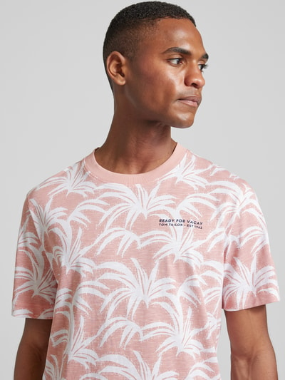 Tom Tailor T-shirt met all-over motief Koraal - 3