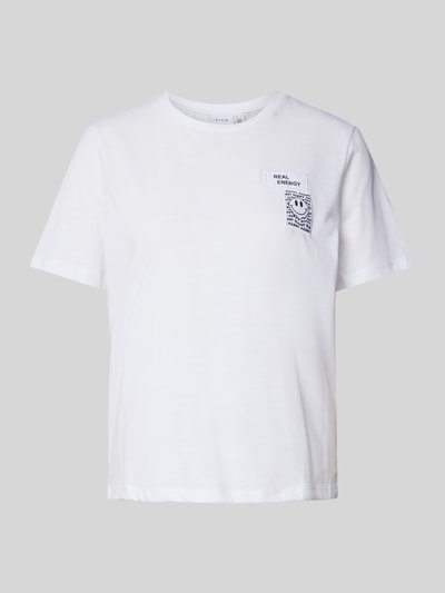 Vila T-shirt met motief- en statementpatches, model 'temo' Wit - 2