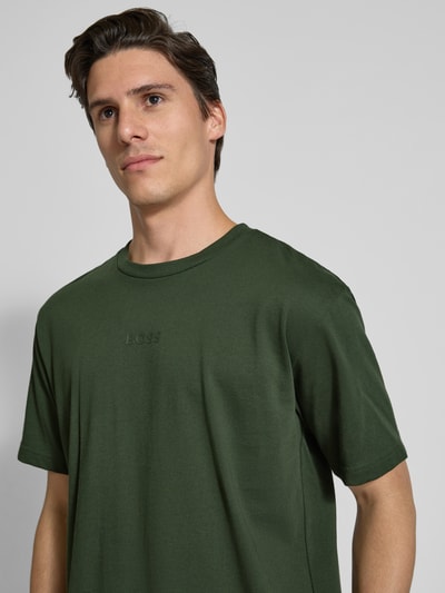 BOSS Green T-Shirt mit Label-Print und Rundhalsausschnitt Dunkelgruen 3