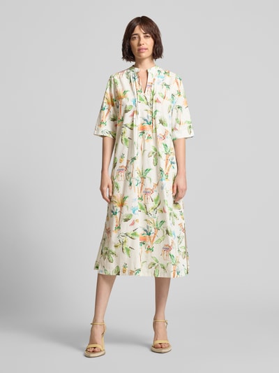 Emily Van den Bergh Midikleid mit Tunikakragen Offwhite 4