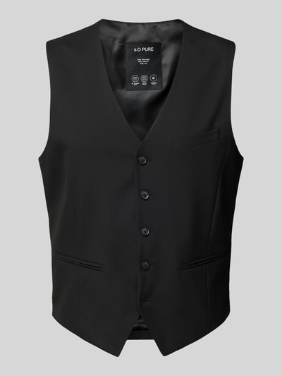 s.Oliver BLACK LABEL Slim Fit Anzugweste mit kurzen Seitenschlitzen Modell 's.O PURE' Black 1