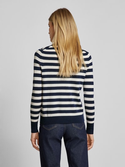 Jake*s Casual Gebreide pullover met ribboorden Donkerblauw - 5