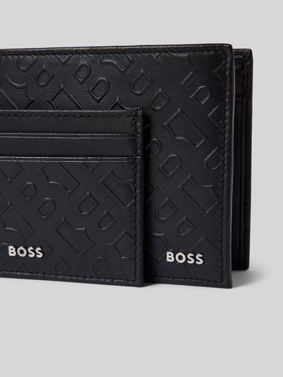 BOSS Lederportemonnaie mit Strukturmuster Modell 'Outline' Black 2