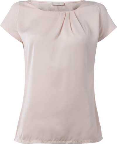 Jake*s Casual T-Shirt mit Vorderseite aus Kontrastmaterial Rose 3