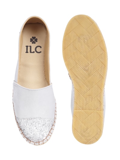 ILC Leder Espadrilles in Metallic-Optik  Silber 4