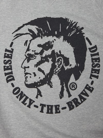 Diesel Sweatshirt mit Logo-Aufnäher Hellgrau Melange 2