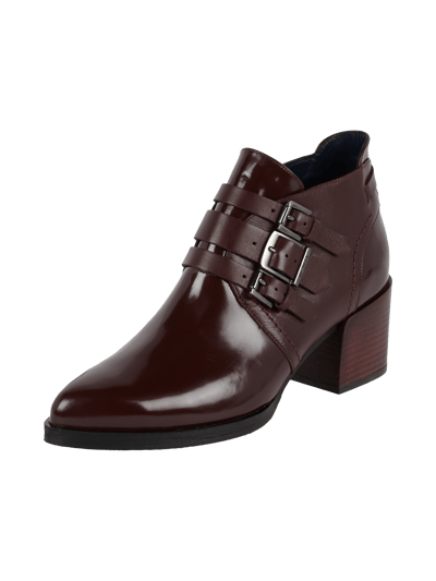 Tommy Hilfiger Triple Monk Straps aus Lackleder Bordeaux 1