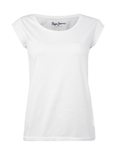 Pepe Jeans T-Shirt aus Baumwolle mit Logo-Stickerei Weiss 1