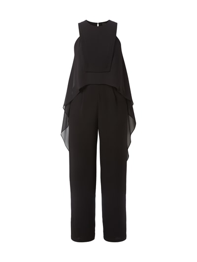 BCBG Max Azria Jumpsuit mit locker fallendem Besatz aus Chiffon Black 2