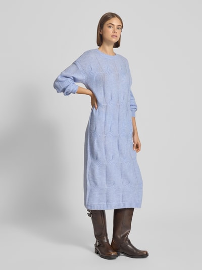 Pieces Relaxed Fit Strickkleid mit Woll-Anteil Modell 'JENNA' Hellblau 1