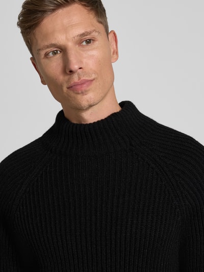 Drykorn Gebreide pullover met alpaca, model 'ARVID' Zwart - 3