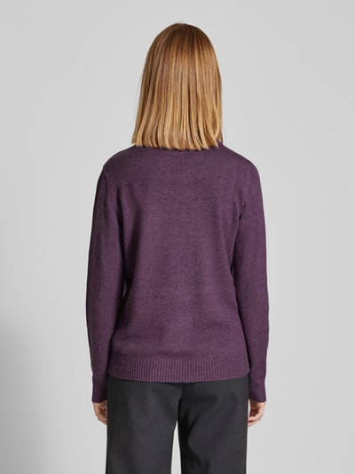 Vila Strickpullover mit gerippten Abschlüssen Modell 'Viril' Violett 5