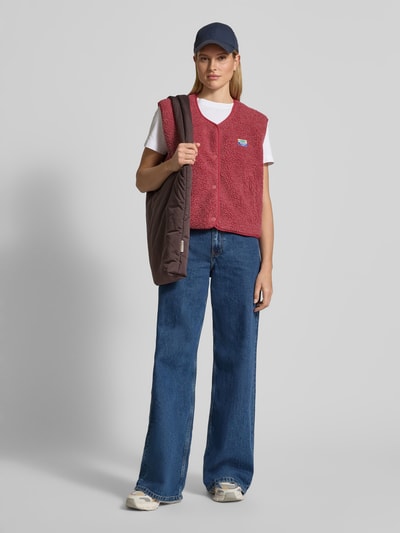 American Vintage Weste mit Rundhalsausschnitt Modell 'HOKTOWN' Bordeaux Melange 1