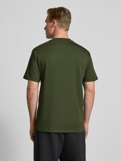 HUGO T-shirt z naszywką z logo model ‘Dalile’ Ciemnozielony 5