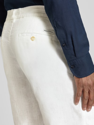 Marc O'Polo Regular Fit Shorts aus reinem Leinen Modell 'RESO JOGGER' Offwhite 3