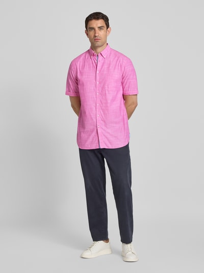 Christian Berg Men Regular fit vrijetijdsoverhemd met button-downkraag Felroze - 1