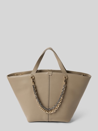 Seidenfelt Handtas met ketting, model 'LAINIO' Taupe - 4