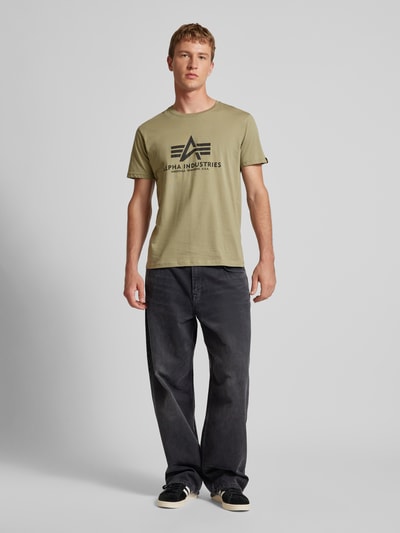 Alpha Industries T-Shirt mit Label-Print Oliv 1