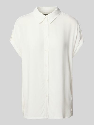 Tom Tailor Relaxed Fit Hemdbluse aus reiner Viskose Offwhite 2