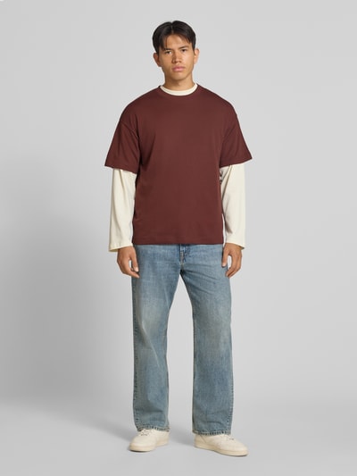 JACK & JONES T-Shirt mit Rundhalsausschnitt Modell 'BARRON' Rostrot 1