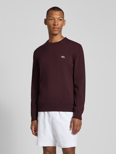 Lacoste Regular Fit Pullover aus Baumwoll-Mix  Bordeaux 4