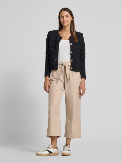 comma Straight leg stoffen broek met verkort model Taupe - 1