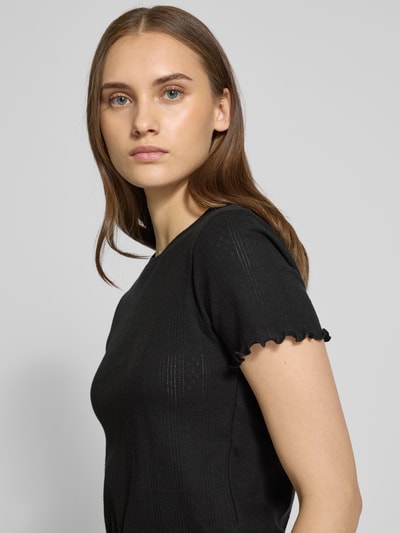 Pieces Regular fit T-shirt van katoenmix, model 'FIA' Zwart - 3