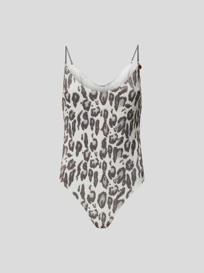 Stella Mc Cartney Badeanzug mit Animal-Print Silber 2