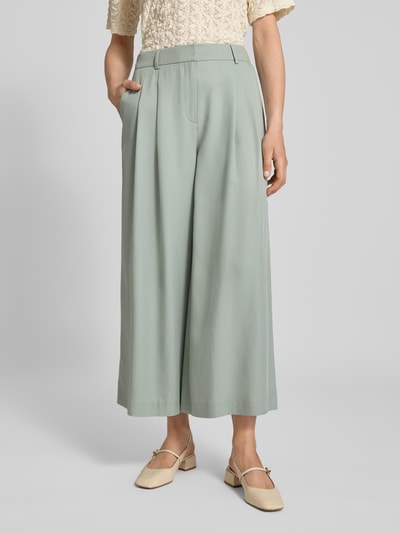 Jake*s Collection Wide leg bandplooibroek met steekzakken Lindegroen - 4
