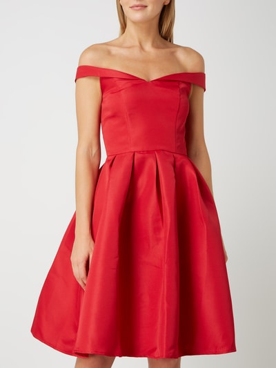 CHI CHI London Off-Shoulder Cocktailkleid mit Kellerfalten  Rot 4