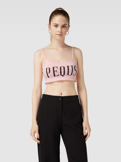 PEQUS Korte top met labelprint Roze - 4