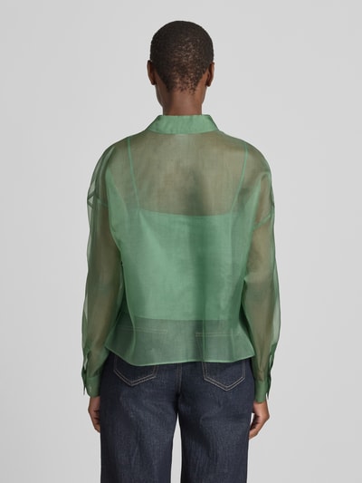 Weekend Max Mara Boxy Fit Langarmbluse aus semitransparenter Seide Modell 'COLOMBIA' Gruen 5