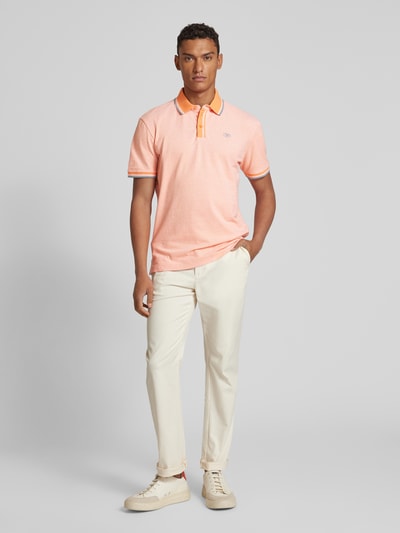 Tom Tailor Koszulka polo o kroju regular fit z paskami w kontrastowym kolorze Pomarańczowy 1