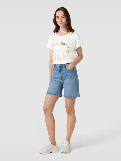 Christian Berg Woman T-Shirt mit Allover-Muster und Motiv-Print Offwhite 1