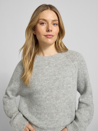 Drykorn Sweter z dzianiny z mieszanki wełny z alpaki model ‘PEMIRI’ Jasnoszary melanż 3