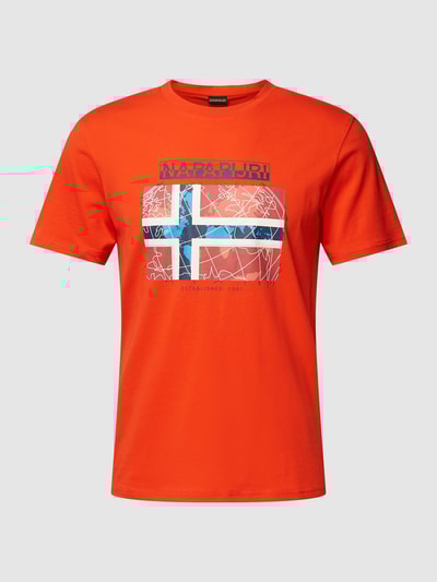 Napapijri T-Shirt mit Logo-Print Modell 'GUIRO' Rot 2