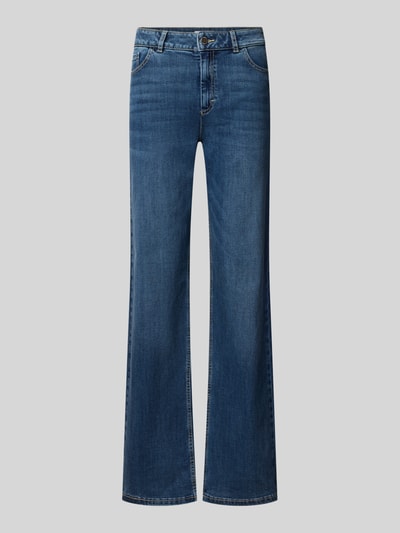 Produktfoto, niebieskie jeansy Straight Fit Jeans aus Viskose mit Eingrifftaschen von Christian Berg Woman, czysta wiskoza, zapięcie na guzik i zamek błyskawiczny, wpuszczane kieszenie, szerokość w rozmiarze 36/32: 38 cm, długość wewnętrzna nogawki w rozmiarze 36/32: 78 cm