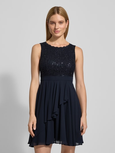 Jake*s Cocktail Cocktailkleid mit Rundhalsausschnitt Marine Melange 4