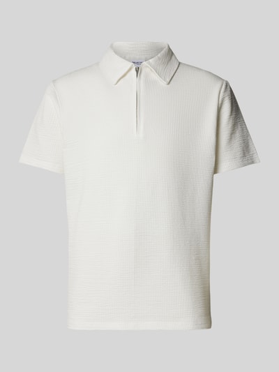 SELECTED HOMME Poloshirt mit kurzem Reißverschluss Modell 'SANDER' Offwhite 1