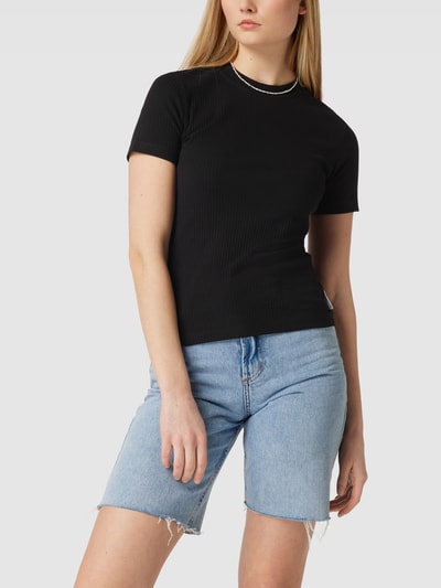 Marc O'Polo Denim T-Shirt mit Ripp-Optik Black 4