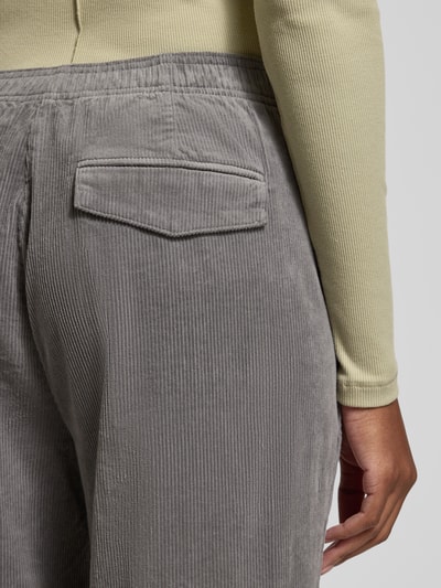 OPUS Spodnie sztruksowe z kieszenią z tyłu model ‘Mileni cargo’ Jasnoszary melanż 3