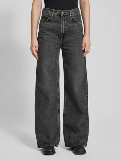 Samsøe & Samsøe Wide Leg Jeans im 5-Pocket-Design Modell 'REBECCA' Anthrazit 4