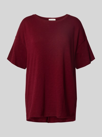 American Vintage Relaxed fit T-shirt met extra brede schouders, model 'Sonoma' Bordeaux - 2